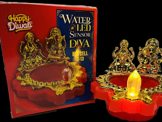 Goddess Lakshmi and Lord Ganesha Water Sensor Diya- - Electric Flameless & Smokeless LED Diya Lights(Buy 1 Get 1 Free)